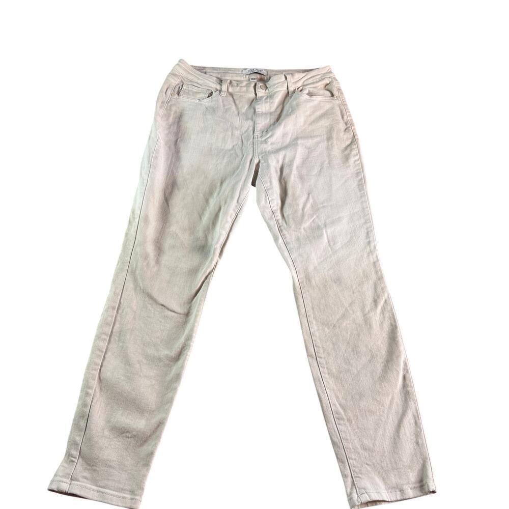 Judy Blue JB88452 Off White/Ecru/Cream High Rise Boyfriend Jeans 13/31 Stretch